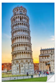 Selvklebende plakat The leaning tower of Pisa