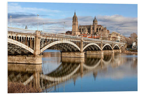 Foam board print Cathedral and bridge in Salamanca