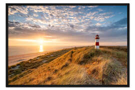 Gerahmter Kunstdruck Leuchtturm List-Ost auf Sylt