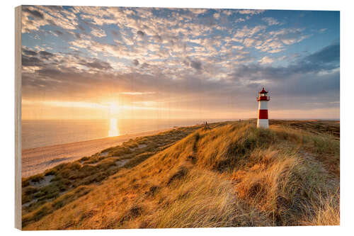 Wood print Lighthouse on Sylt