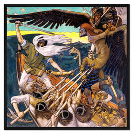 Gerahmter Kunstdruck Das Kalevala, Väinämöinen und Louhi