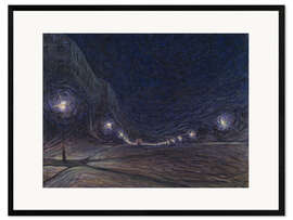Plakat artystyczny premium w ramie Hornsgatan in the night
