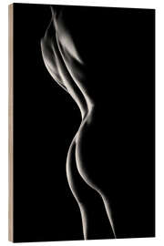 Wood print Outlines of a naked woman