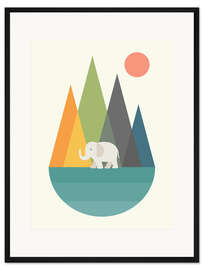 Gerahmter Kunstdruck Friedliche Landschaft