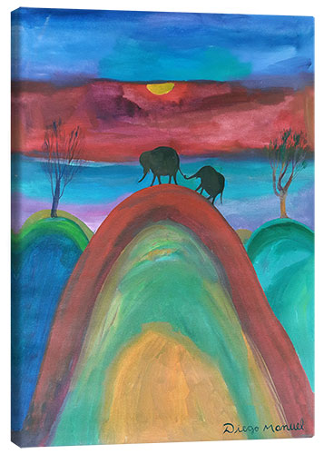 Lienzo Amor elefante