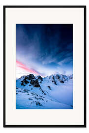 Gerahmter Kunstdruck Sonnenaufgang über dem Piz Palü