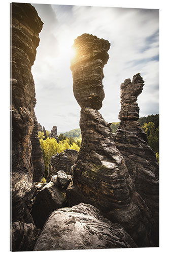 Acrylic print Herkulessäulen in Saxon Switzerland