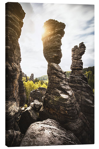 Canvas print Herkulessäulen in Saxon Switzerland