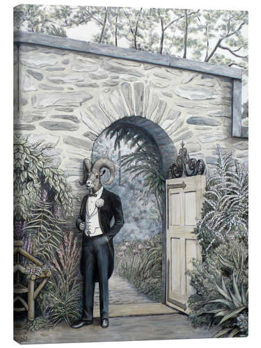 Canvas print Groom at the gate