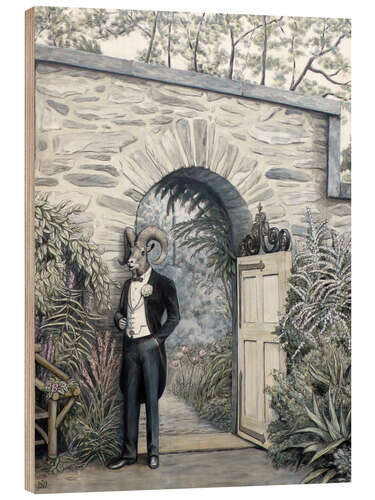 Wood print Groom at the gate