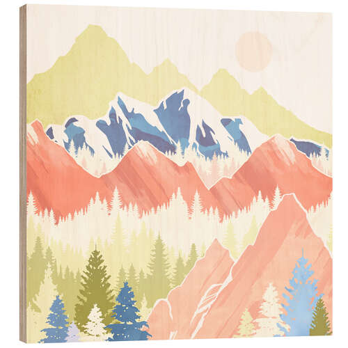 Wood print Mountains in the spring