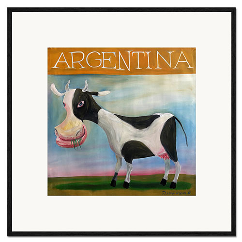 Impression artistique encadrée Vache argentine