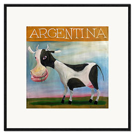 Gerahmter Kunstdruck Argentinische Kuh