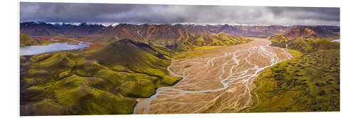 Foam board print River delta in the Icelandic highlands