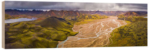 Hout print River delta in the Icelandic highlands