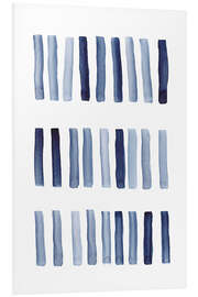 Quadro em PVC Blue watercolor lines