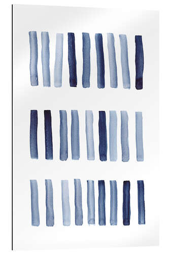 Tableau en plexi-alu Lignes aquarelles bleues