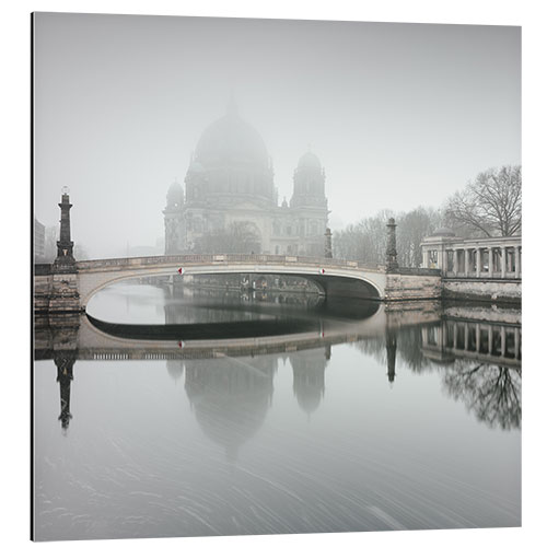 Aluminium print Berlin Cathedral in the fog