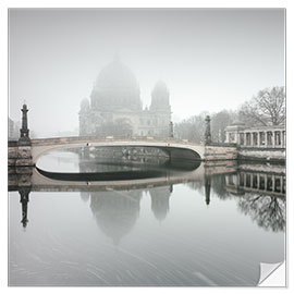 Wandsticker Berliner Dom im Nebel