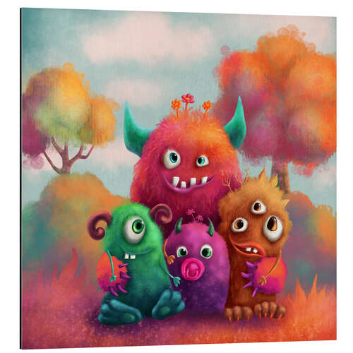 Aluminium print Monster Family