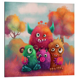 Aluminium print Monster Family