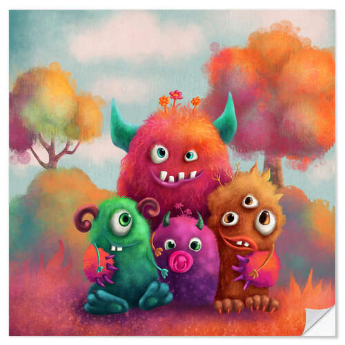 Wall sticker Monster Family