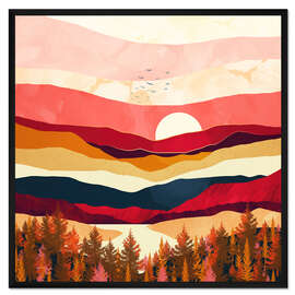 Gerahmter Kunstdruck Scharlachrote Frühlingslandschaft