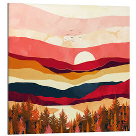 Magnettafel Scharlachrote Frühlingslandschaft