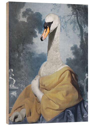 Cuadro de madera Hermoso cisne