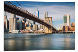 Aluminium print Brooklyn Bridge overlooking New York City