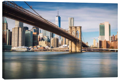 Canvas print Brooklyn Bridge overlooking New York City