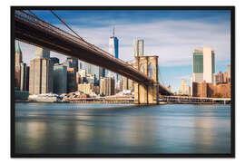 Gerahmter Kunstdruck Brooklyn Bridge mit Blick auf New York City