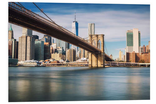 Foam board print Brooklyn Bridge overlooking New York City