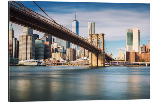 Tableau en plexi-alu Le pont de Brooklyn surplombant New York 