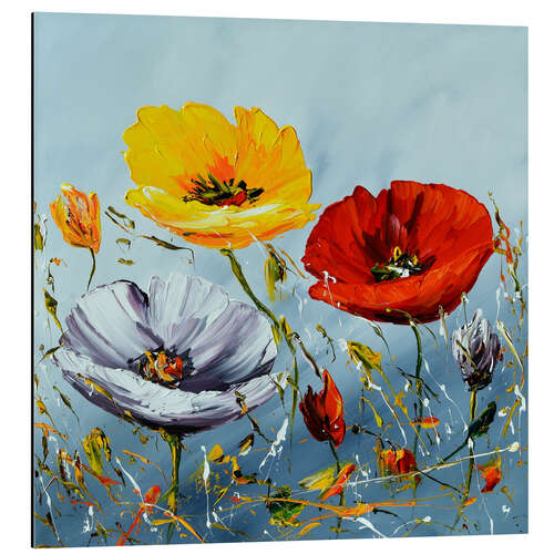 Tableau en aluminium Three Poppies II