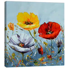 Canvastavla Three Poppies II