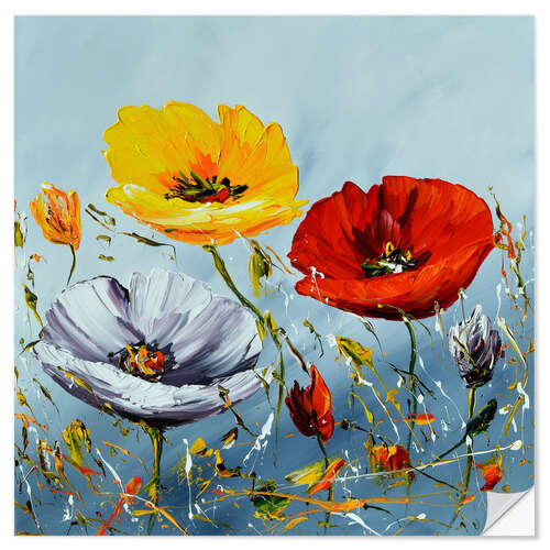 Sisustustarra Three Poppies II