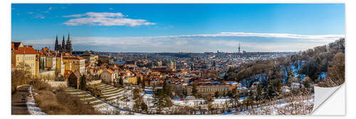 Sticker mural Vue sur Prague depuis le monastère de Strahov