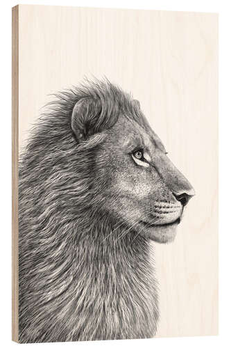 Wood print The Lion