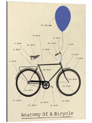 Aluminiumsbilde Anatomy of a Bicycle