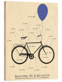 Wood print Anatomy of a Bicycle