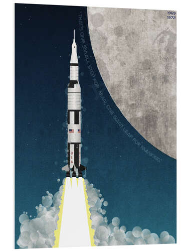 Tableau en PVC Mission Apollo sur la Lune