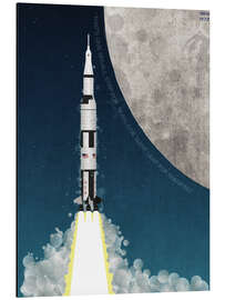 Magnettafel Apollo Raketenmission zum Mond