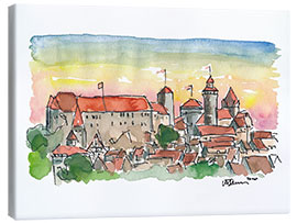 Tableau sur toile Château impérial de Nuremberg au coucher du soleil - M. Bleichner