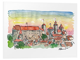 Tableau en PVC Château impérial de Nuremberg au coucher du soleil