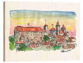 Obraz na drewnie Nuremberg Imperial Castle at sunset