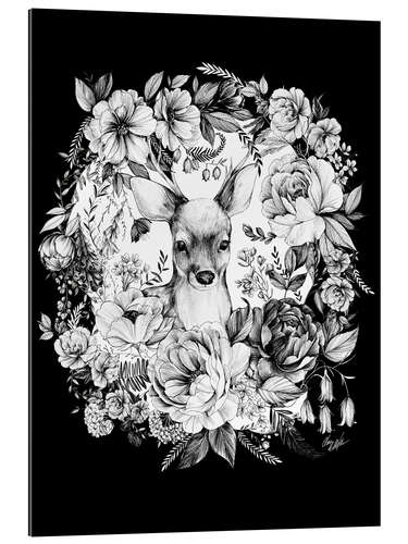 Gallery print Roebuck in the sea of flowers