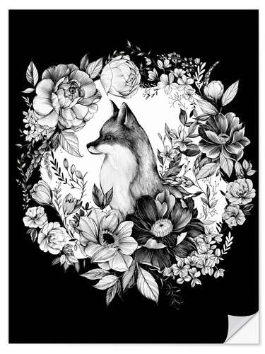 Wall sticker Floral Fox