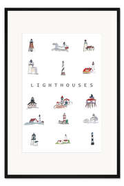 Gerahmter Kunstdruck Maritime Leuchttürme
