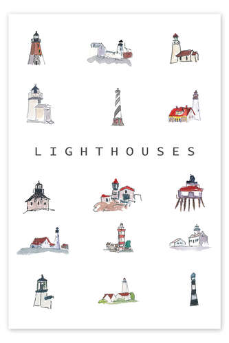 Poster Lighthouses, les phares